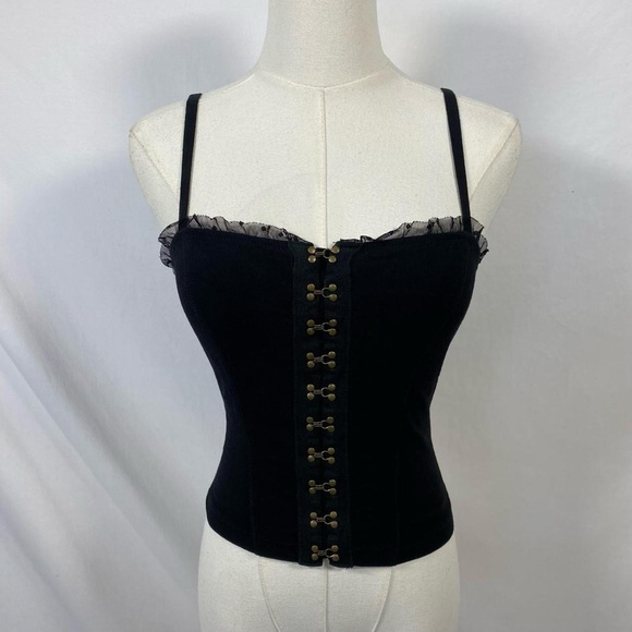 Free People Tops - Free People black cami with mesh trim size xs grunge fairy whimsigoth